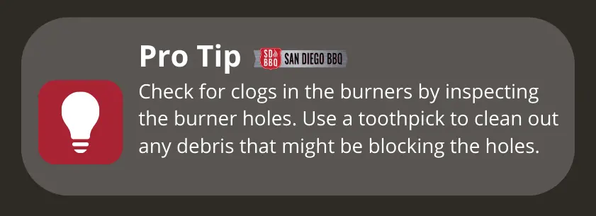 Tip: Regularly check and clear burner holes of any blockages using a toothpick to maintain even heating.