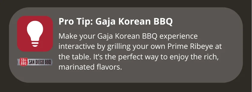 Diners at Gaja Korean BBQ will get a kick out of grilling their own prime ribeye at the table.