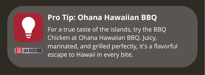 Enjoy literally the best BBQ chicken at Ohana Hawaiian BBQ in Oceanside, CA.