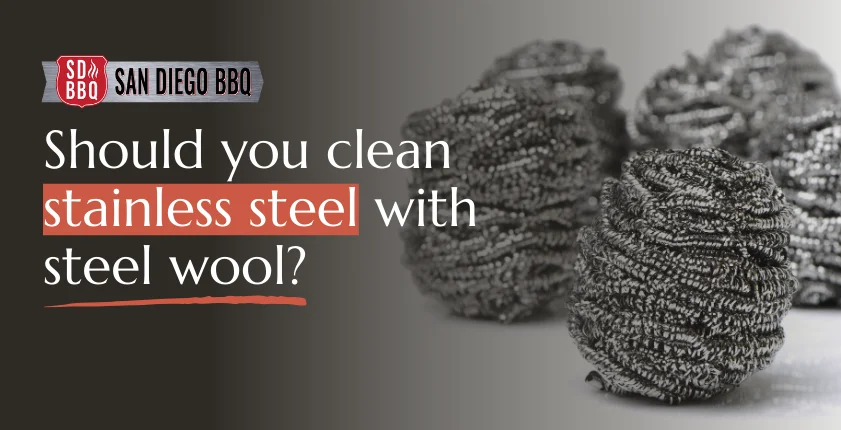 Close-up of steel wool showing potential damage risks when cleaning stainless steel BBQs.